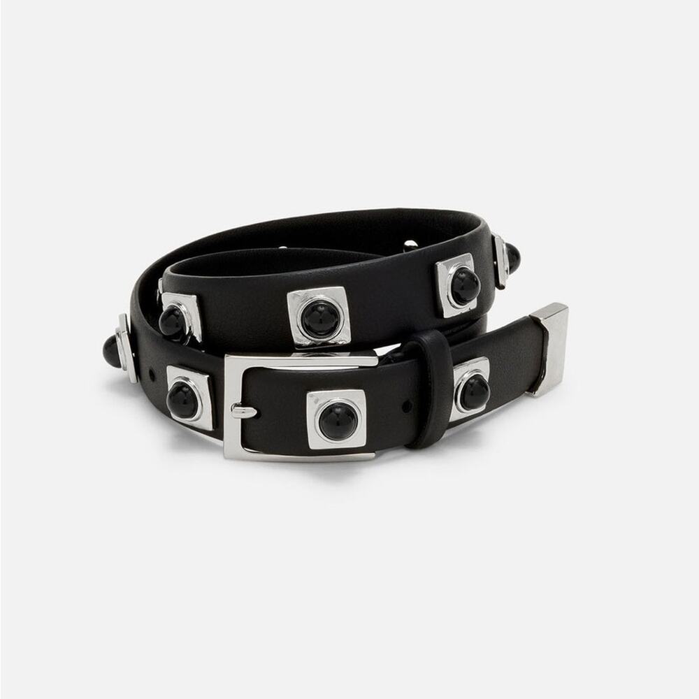 AUREUM Black and Silver Women's Belt